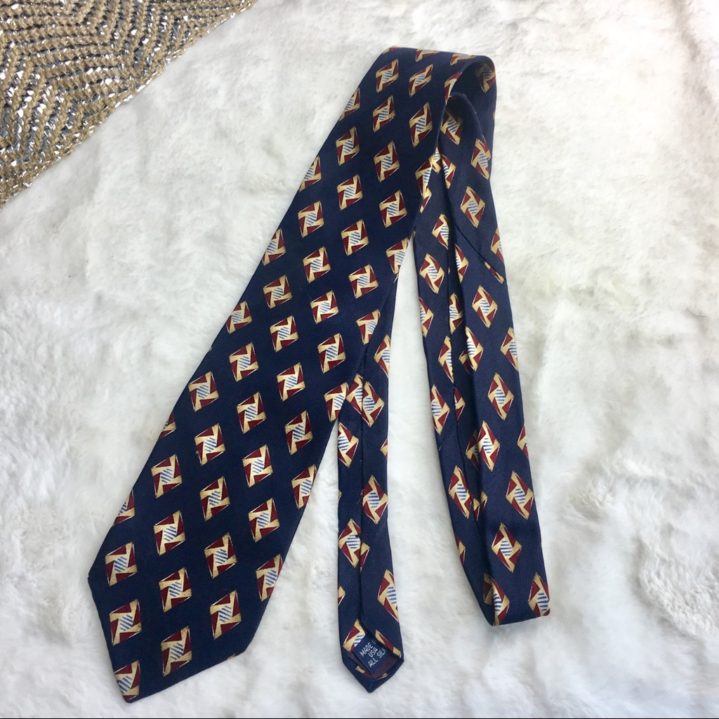 Alexander Lloyd Red Blue Silk Tie Excellent